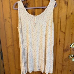 Sonoma Cream Pleated Sleeveless Tank Sleepdress